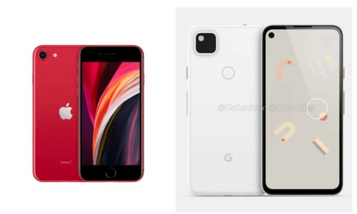 Google Pixel 4a порівняли з нещодавно анонсованим iPhone SE 2020