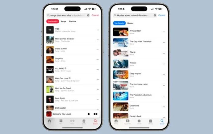 iOS 18.2 дозволяє знаходити контент через описи в Apple Music та Apple TV