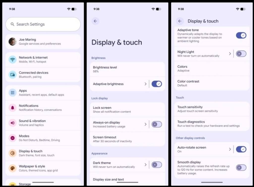 Google Pixel 10 display