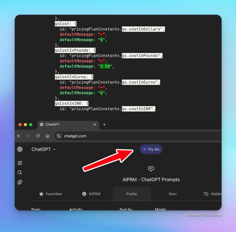 Тарифный план ChatGPT Go