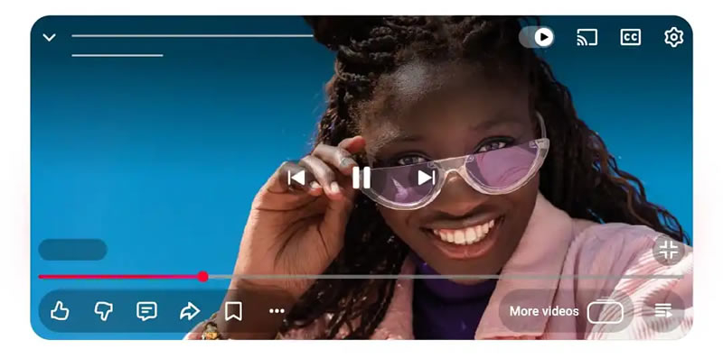 YouTube оновлення елементів керування