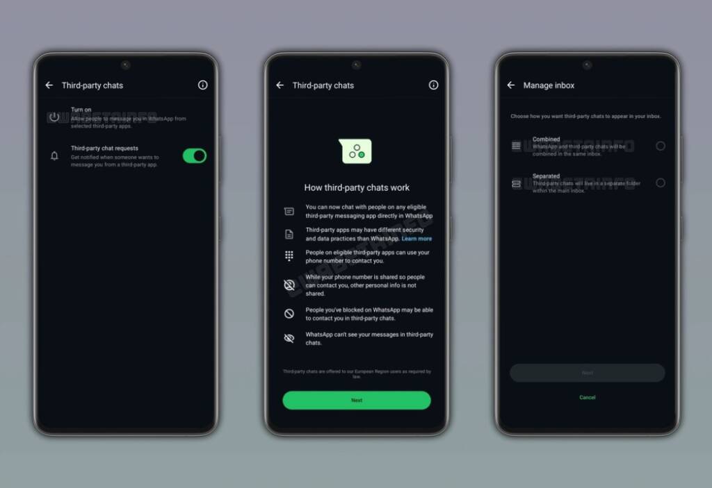 WhatsApp Third-party chats