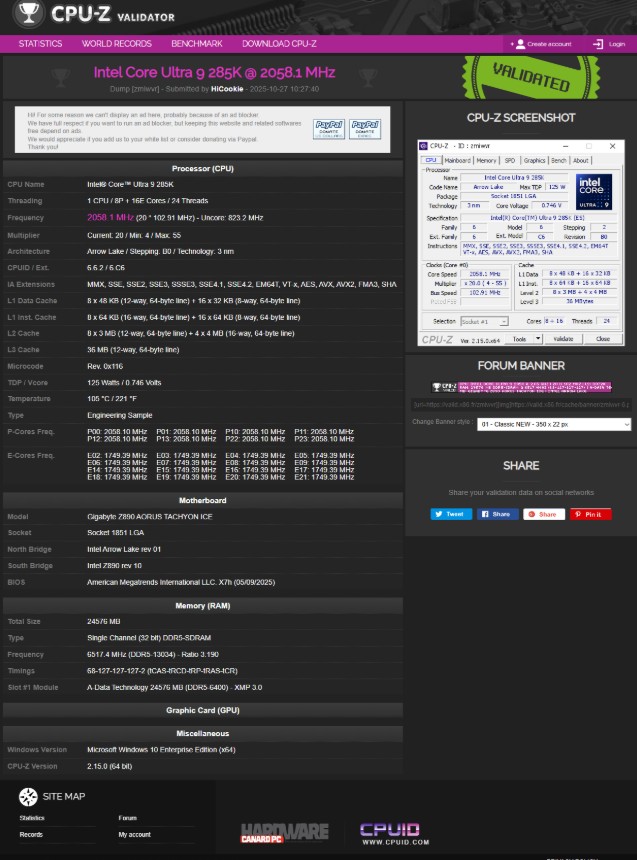 DDR5 overclocking validation
