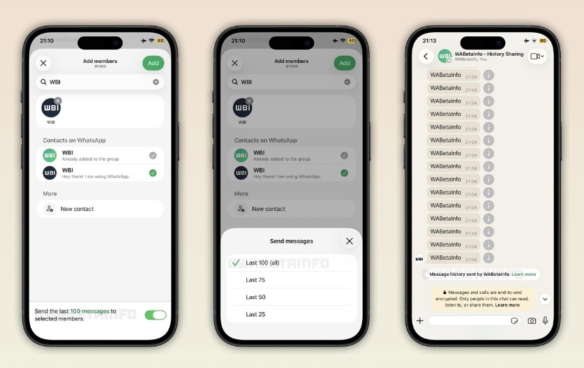 WhatsApp group chat history