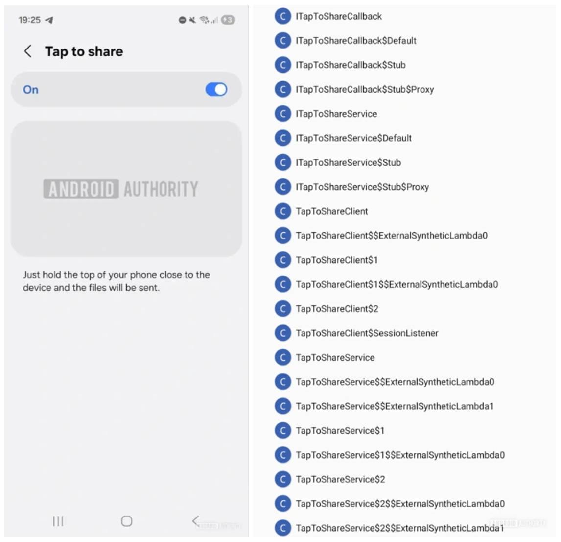 Tap to share на Android